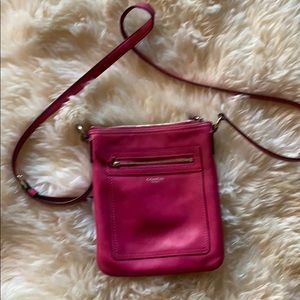COACH  rose colored cross body purse!